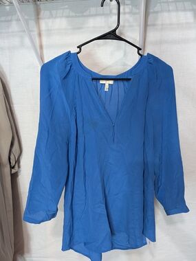 Joie Royal Blue Long Sleeve Peasant Blouse